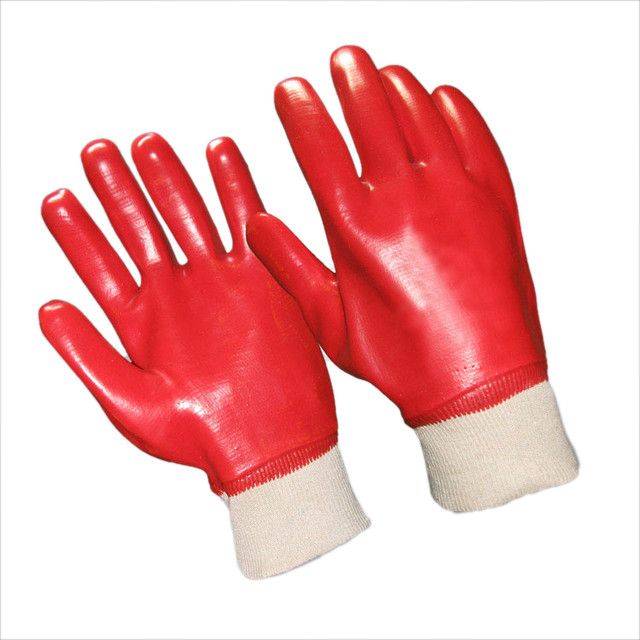 Перчатки нитриловый облив резинка красный