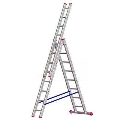 Лестница трехсекционная алюминиевая (3 х 186 см./2