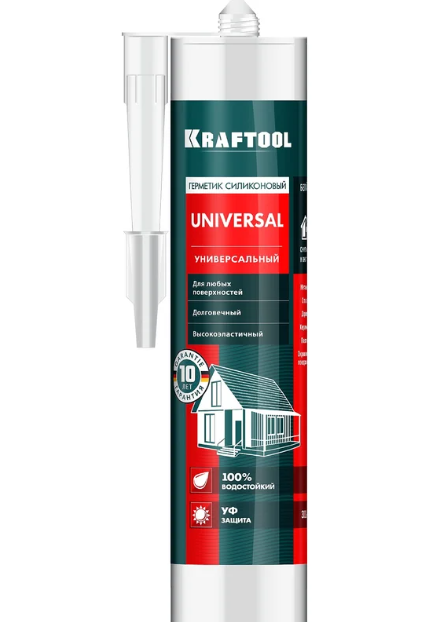 Герметик силиконовый KRAFTOOL белый , универса