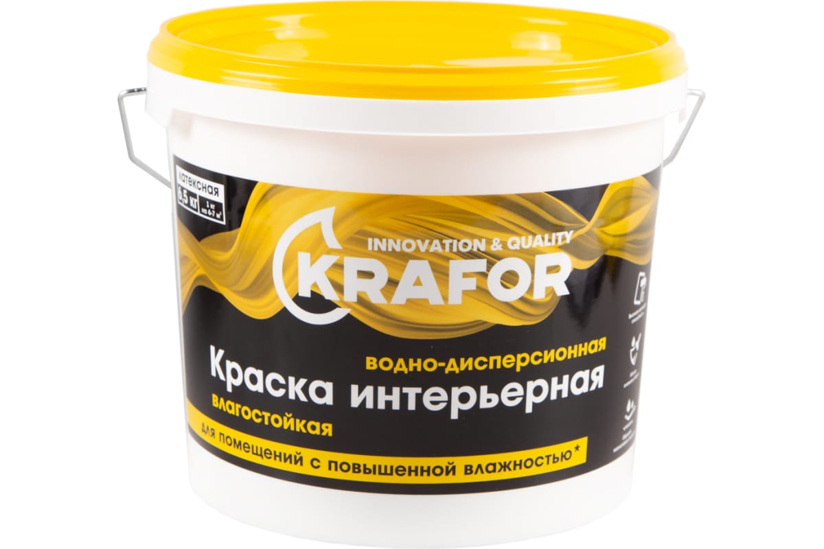 Краска В\Д Латекс. инт.Влагостойкая "KRAFOR"6,5кг