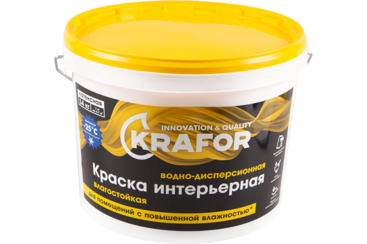 Краска В\Д Латекс. инт.Влагостойкая "KRAFOR" 14кг